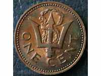1 цент 1973, Барбадос