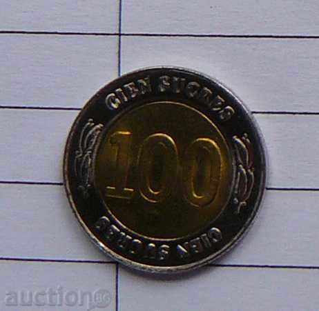 100 Sucre 1997 Ecuador-Bimetal