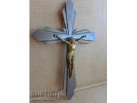 Cross with a bronze icon, bible, gospel, religion