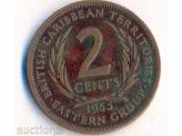 Британска карибски територии 2 цента 1955 година