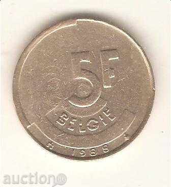 + Belgia 5 franci 1988 legenda olandeză