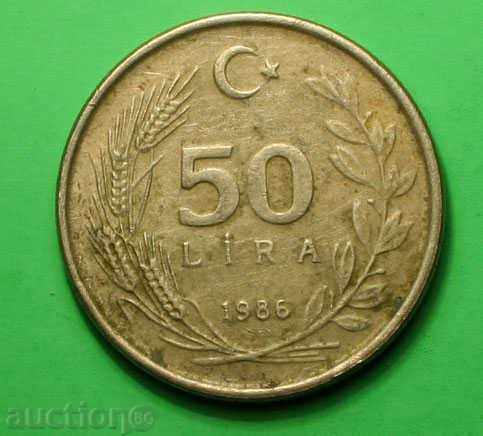 50 liras Turcia 1986