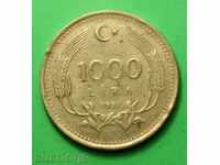 1000 liras Turcia 1991