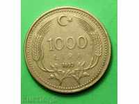1000 liras Turcia 1993
