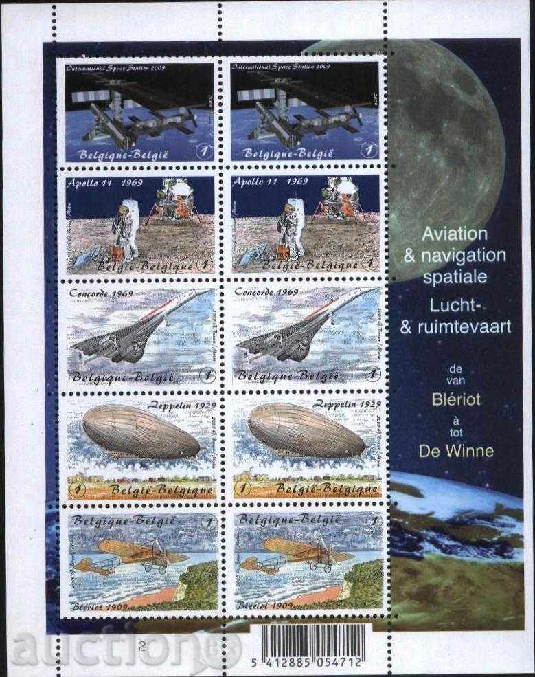 Чисти марки в малък лист  Авиация и Космос  2009 от Белгия