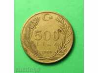 500  лири Турция 1989