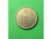 50 liras Turcia 2001