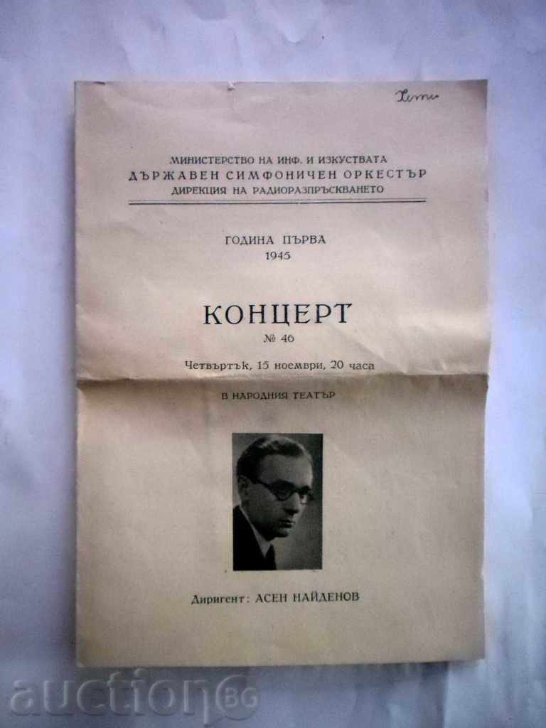 PROGRAM CONCERT soloist OTTO LYBIH 15.11.1945