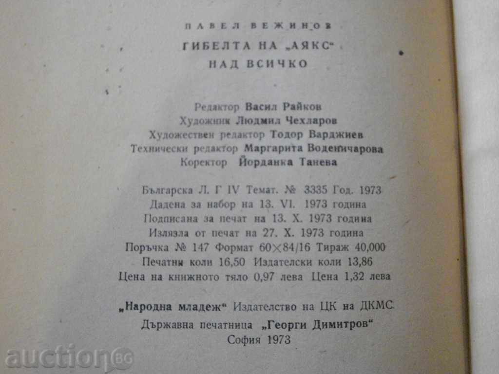 The Book "Ajax's Death - Pavel Vezhinov" - 264 p. - 6 The Book "Ajax's Death - Pavel Vezhinov" - 264 p. - 6