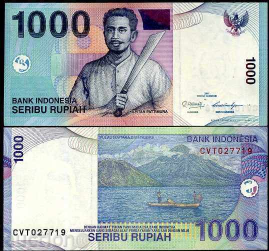 Indonesia 1000 Rupees 2011 UNC