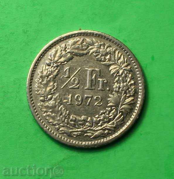 1/2 franc Elveția 1972