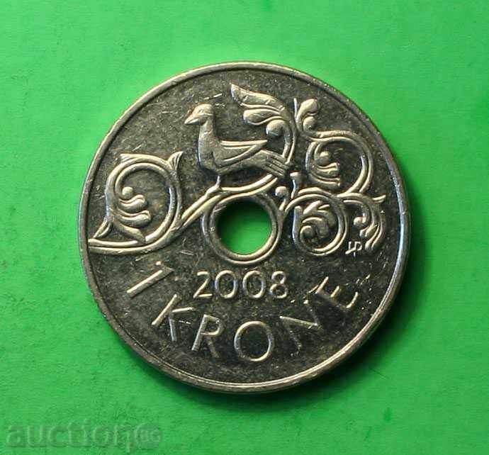 1 krona Norway 2008