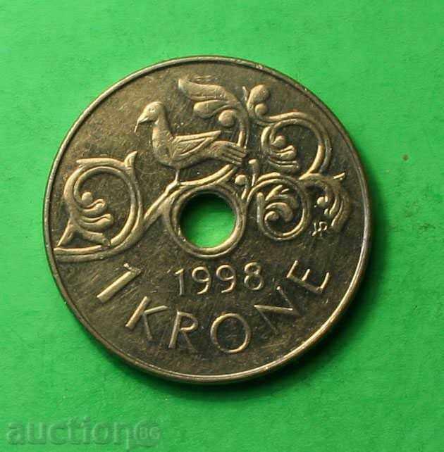Norvegia 1 krone 1998