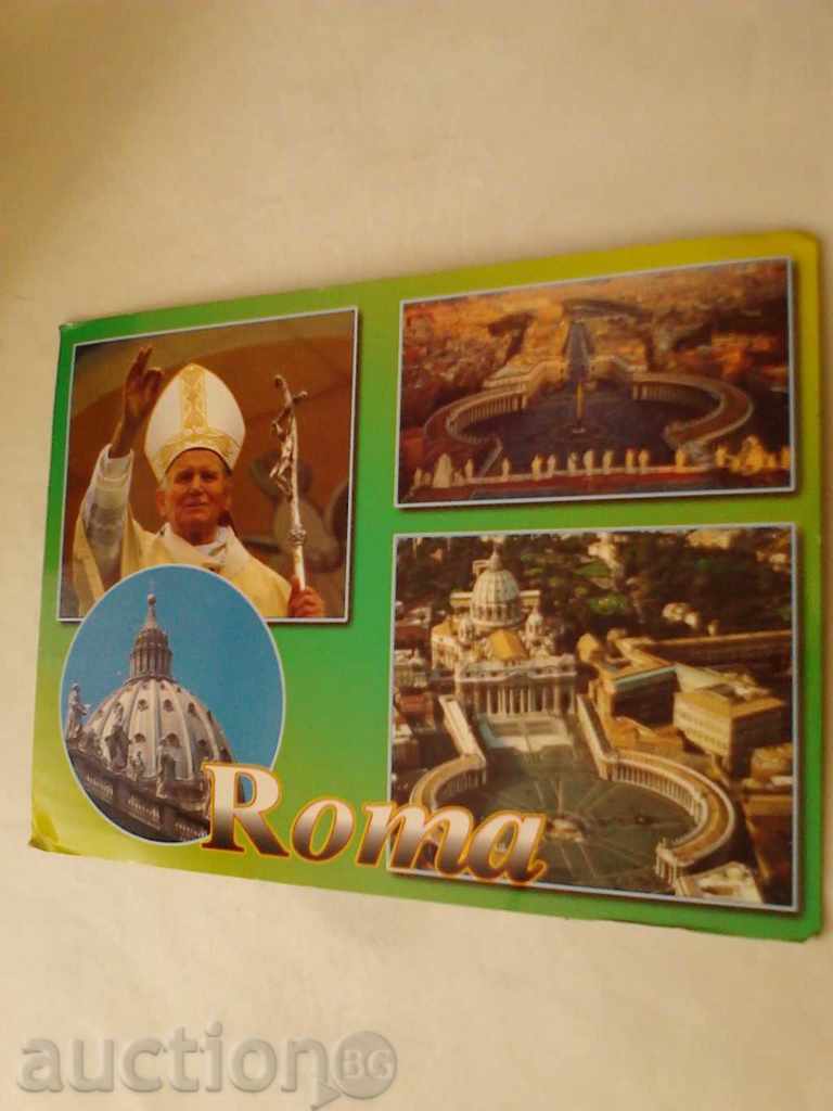Καρτ ποστάλ της Ρώμης με τον Πάπα Βενέδικτο XIV