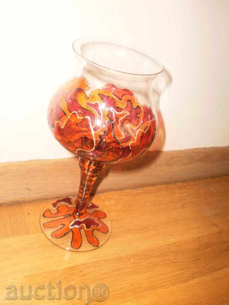 Auction Hand painted glass Auction Hand painted glass