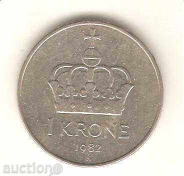 +Норвегия  1  крона   1982 г.