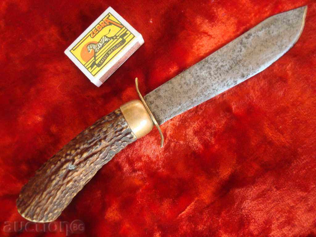 Knife, hunting, old, handmade, heavy for diving.