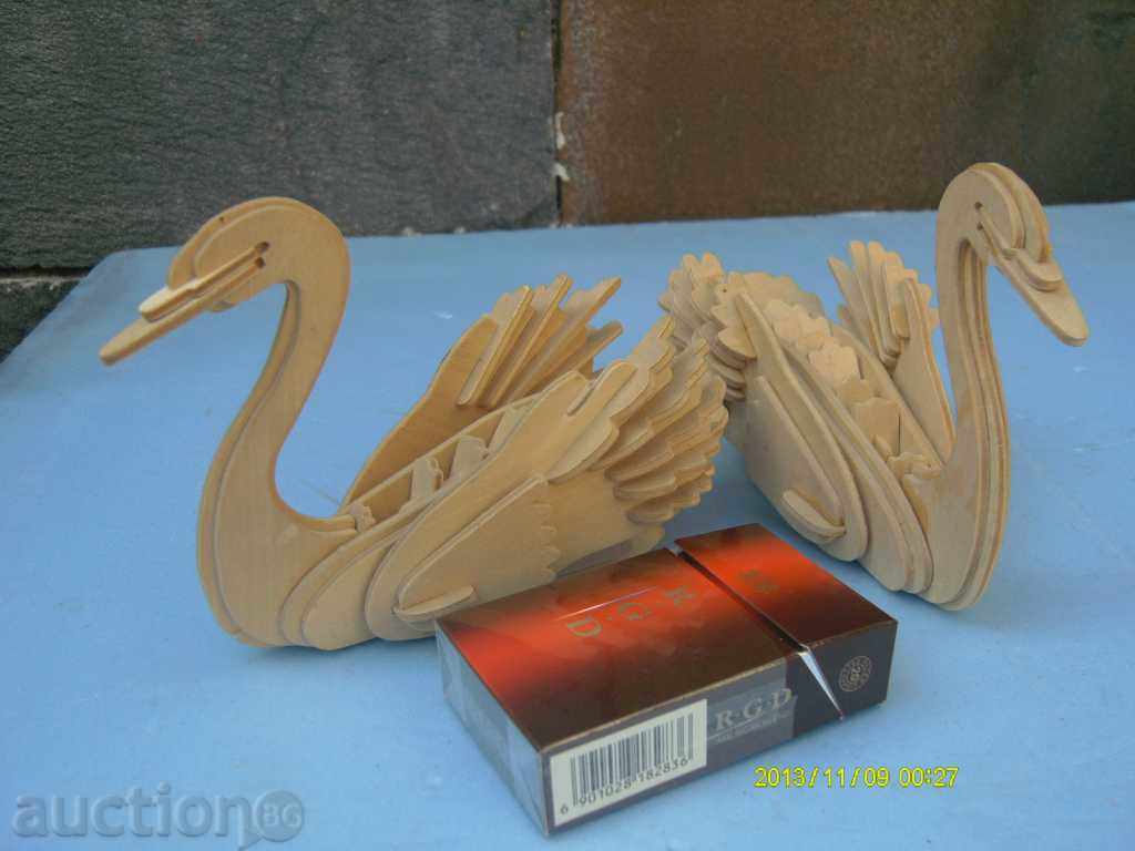 Wooden Swan Figures