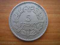 France 5 franci 1949