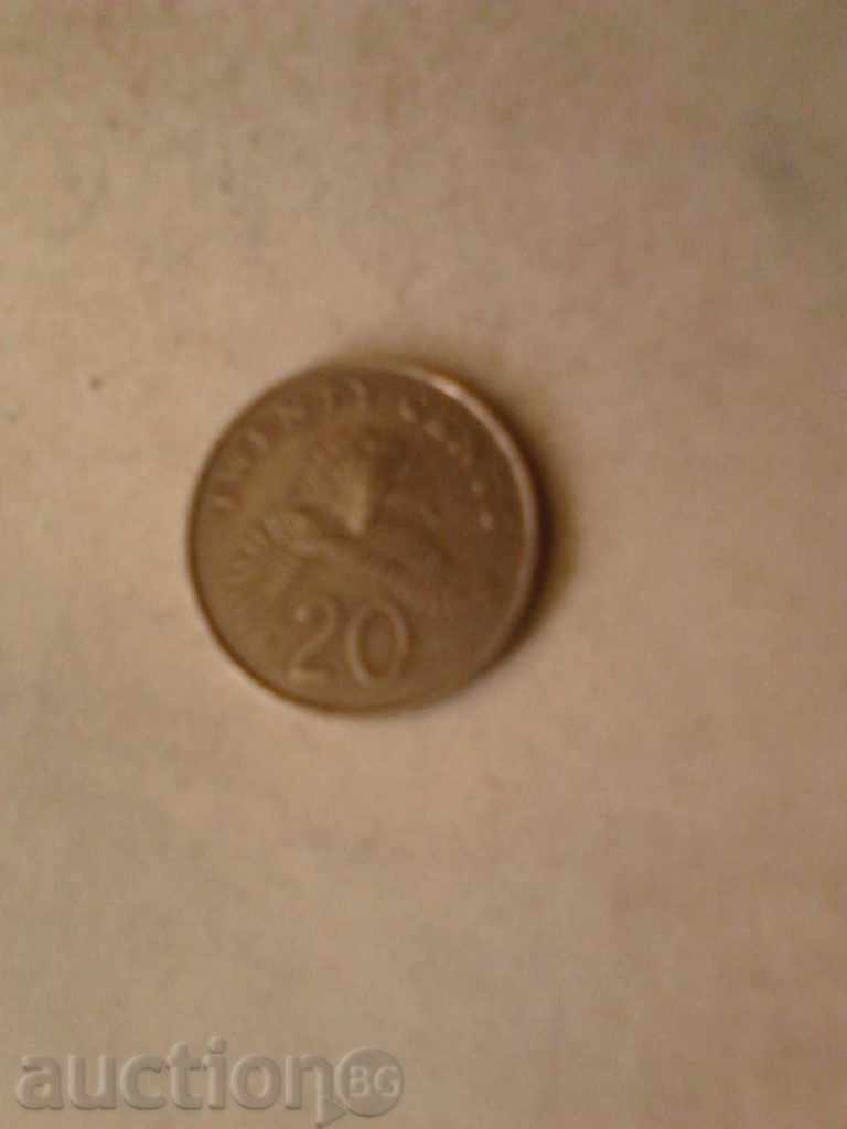 Singapore 20 cents 1987