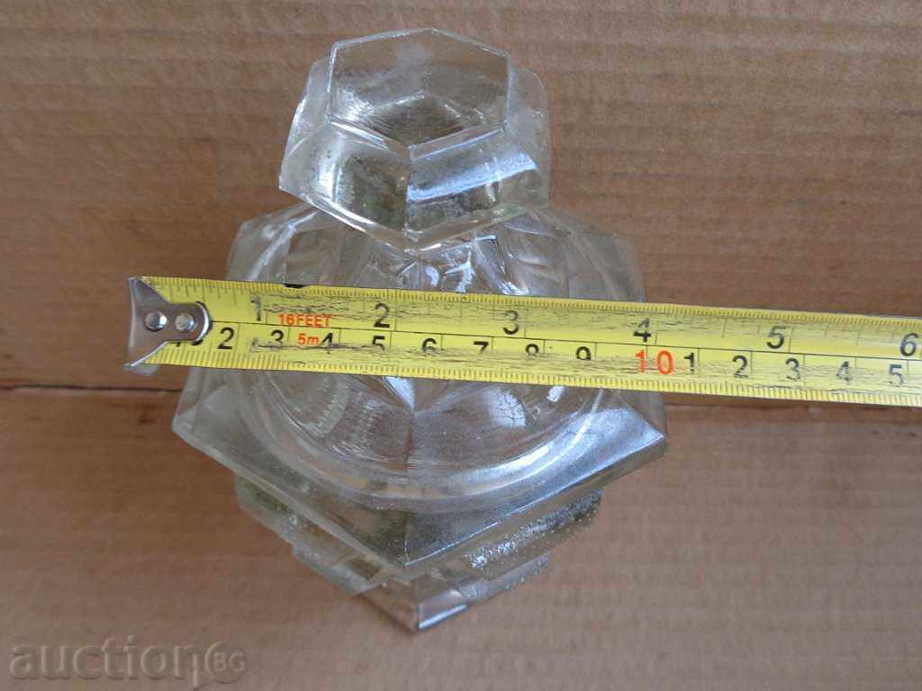 Стара стъклена захарница, бонбониера - 6 Стара стъклена захарница, бонбониера - 6