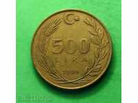 500 λίρες Τουρκίας 1989