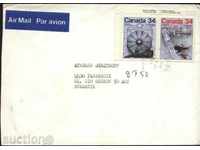 Пътувaл  плик  с марки Технологии 1986  от Канада