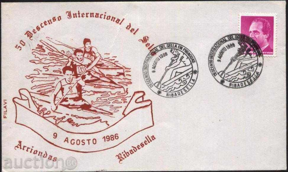 Envelope and special stamping 1986 from Spain