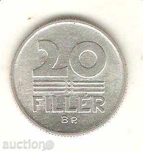 +Унгария  20  филера  1985 г.
