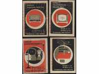 4 match labels from the Czechoslovak Lot 1012