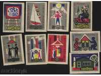 9 match labels from the Czechoslovak Lot 1013