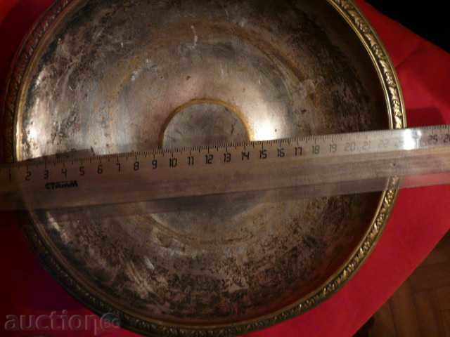 Auction old silver-plated fruit bowl, Art Deco tray Auction old silver-plated fruit bowl, Art Deco tray
