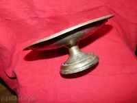 old silver-plated fruit bowl, Art Deco tray