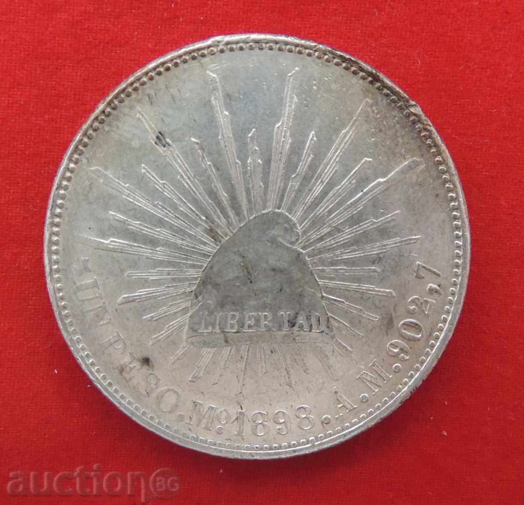 1 peso Mexico 1898 silver COMPARE AND EVALUATE !