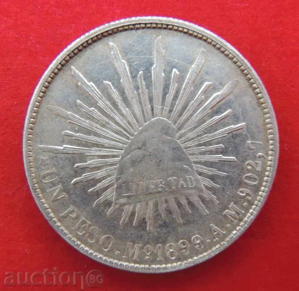 1 peso Mexic argint 1899 1 peso Mexic argint 1899