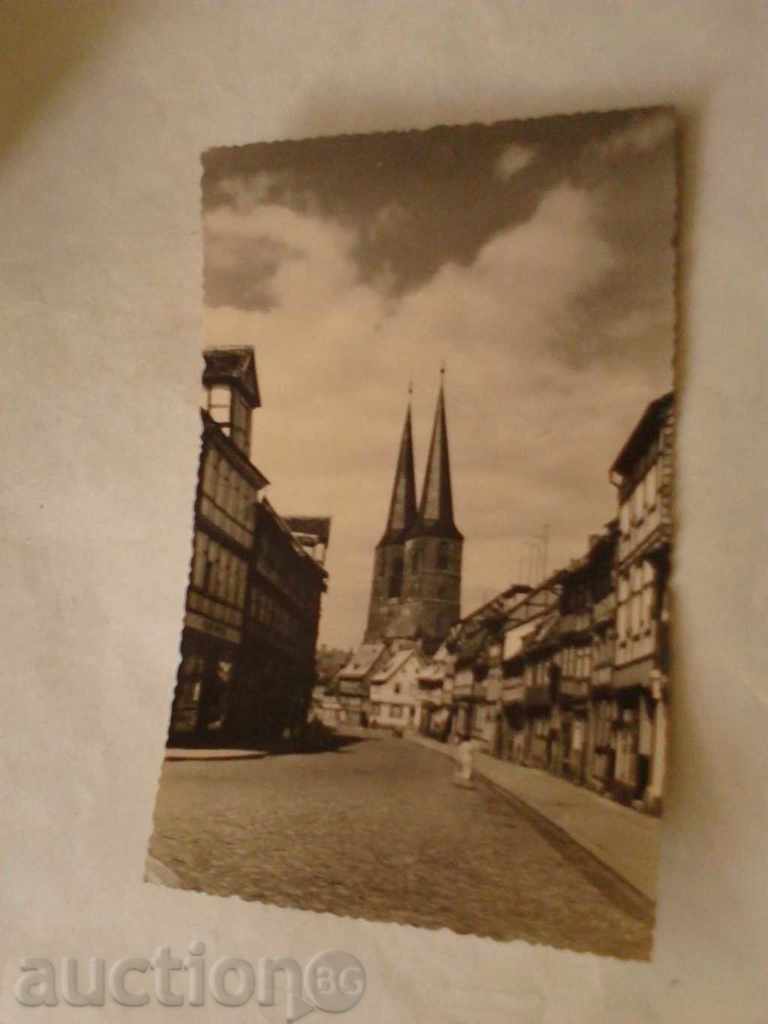 Пощенска картичка ГДР Quedlinburg Polkenstrase mit Nikolaiki
