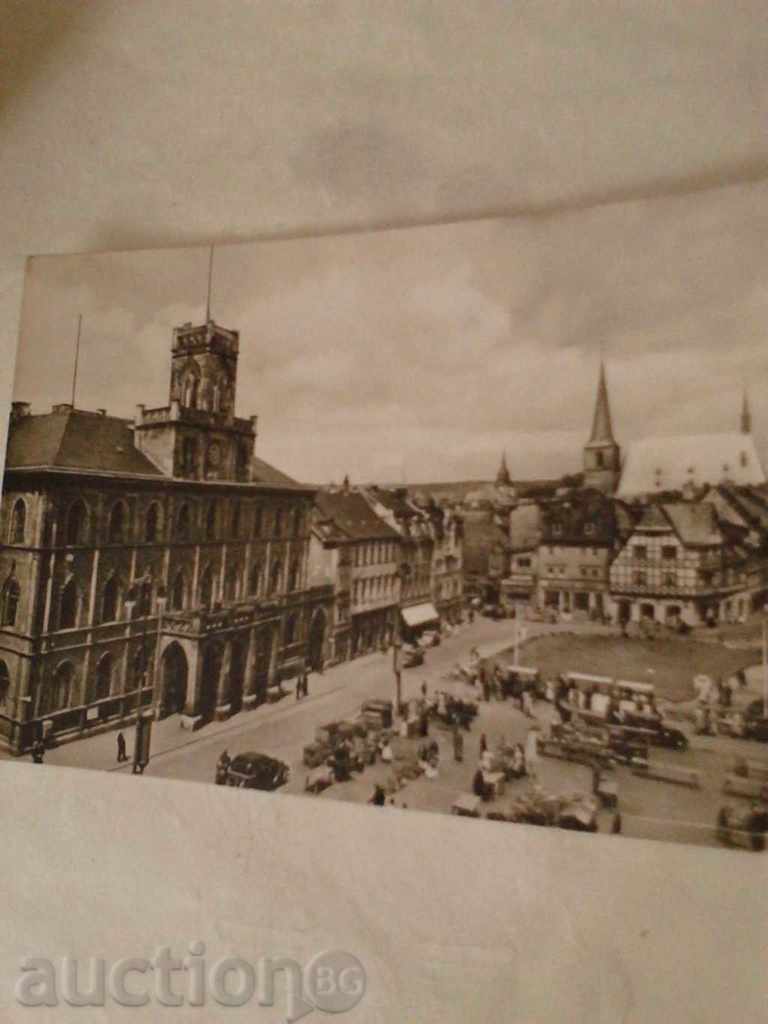 Weimar Markt carte poștală GDR mit Rathaus