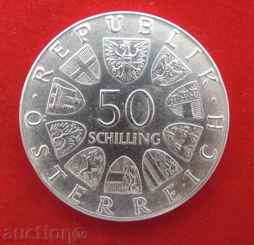 50 Shillings Austria Silver 1974-QUALITY-FOR COLLECTION-