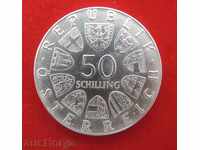 50 Shillings Austria Argint 1974-CALITATE-PENTRU COLECȚIE-
