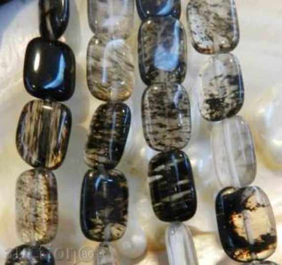 3 pcs. Natural smoked quartz with tourmaline 13x18 mm. with price 10.00 BGN | € 5.11