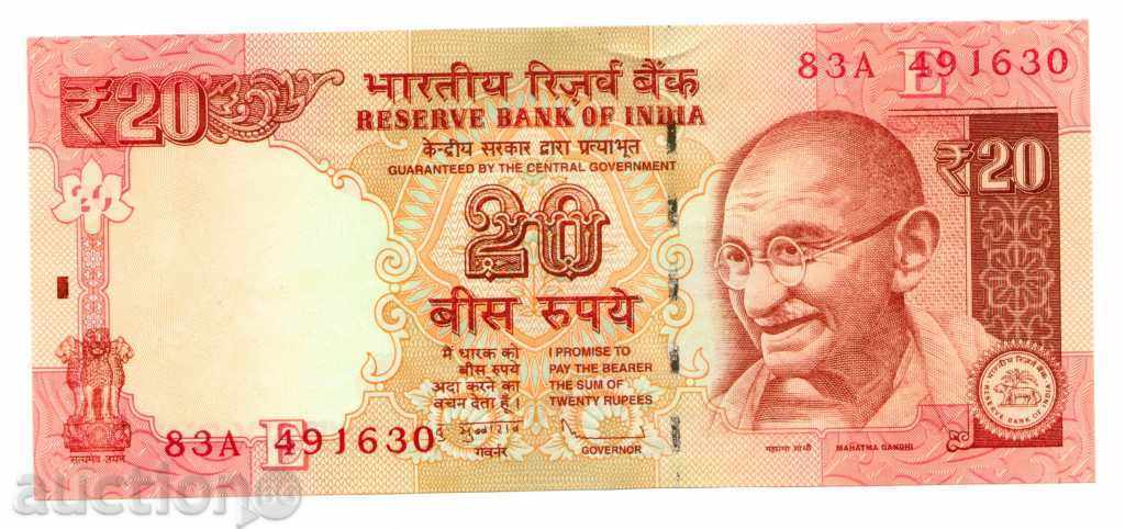++ Ινδία-20 ρουπίες-2012 - Παγκόσμιο χαρτί χρήματα P-96h