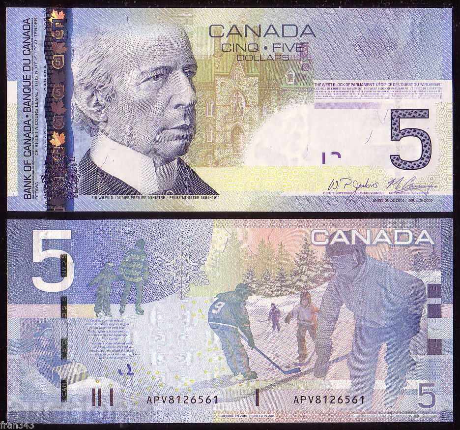 Canada 5 USD 2008 UNC