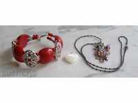 Promotion 3 in 1! Offer 18 - necklace, coral bracelet, pendant