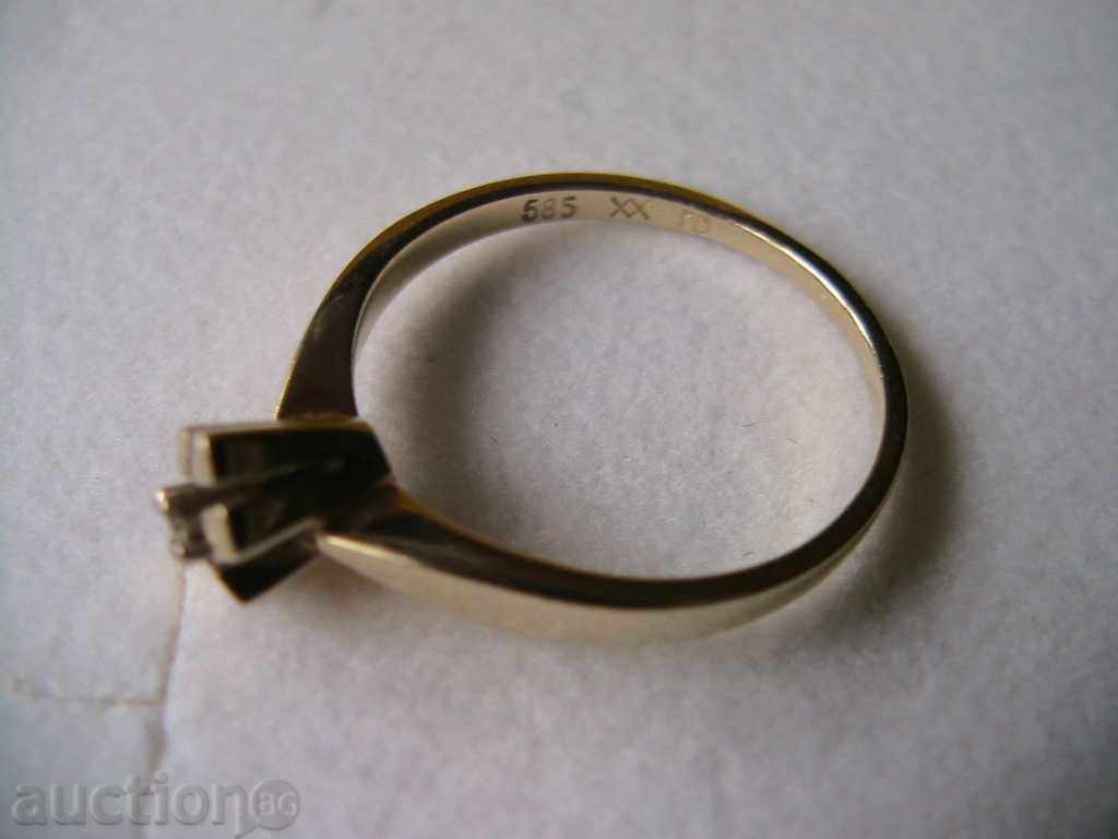 EXCLUSIVELY ELEGANT WOMEN'S GOLD RING WITH DIAMOND, 14K - 7 EXCLUSIVELY ELEGANT WOMEN'S GOLD RING WITH DIAMOND, 14K - 7