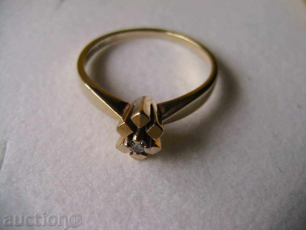 ΠΟΛΥ κομψές γυναίκες χρυσό δαχτυλίδι με διαμάντια, 14K