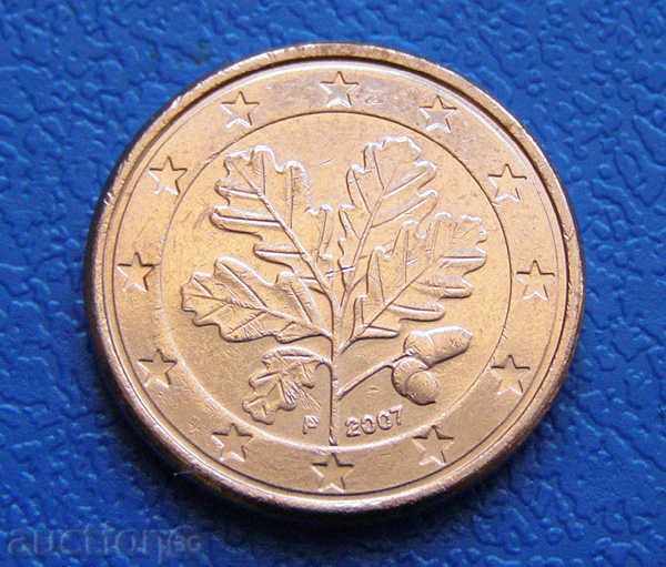 Германия 1 евроцент Euro cent 2007 F