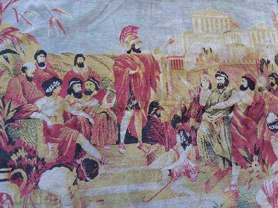 Ancient wall carpet, woven pan, honeysuckle, painting - 5