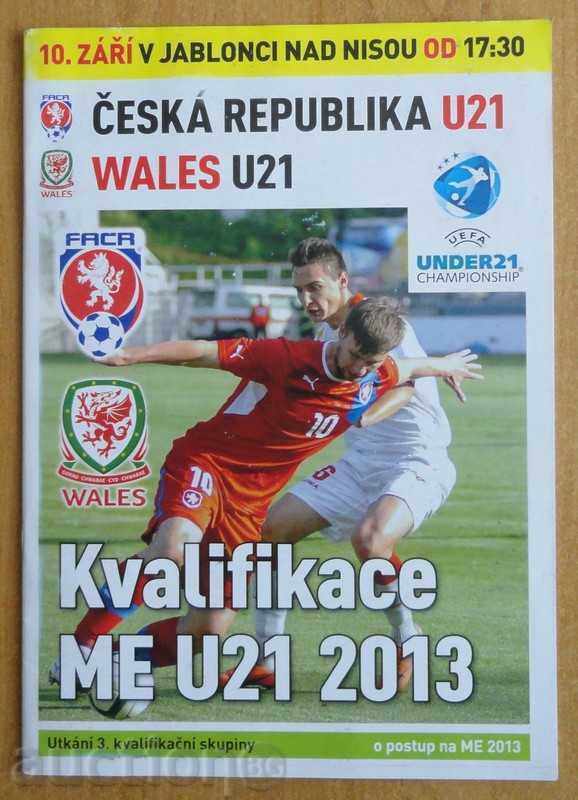 Football program Czech Republic-Wales (juniors), 2012