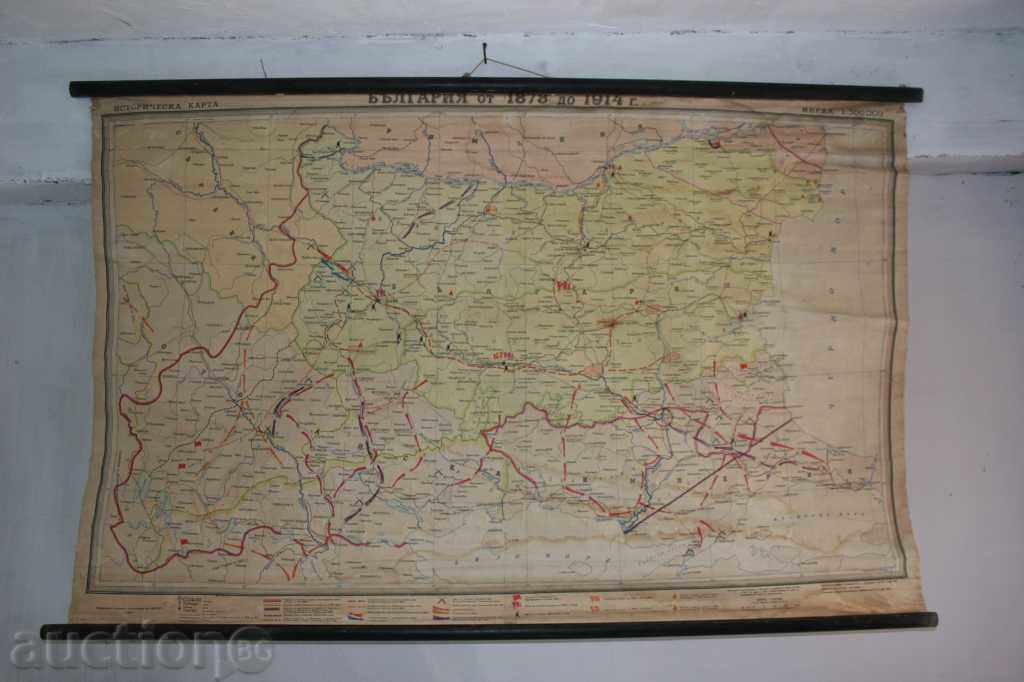 Harta istorică a Bulgariei 1878-1914.