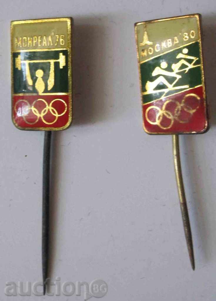 Olympic sports badges Montreal 76 and Moscow 80